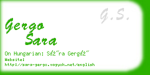 gergo sara business card